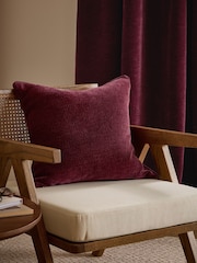 Yard Beetroot Heath Washed Velvet Textured Fibre Filled Cushion - Image 1 of 3