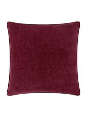 Yard Beetroot Heath Washed Velvet Textured Fibre Filled Cushion - Image 2 of 3