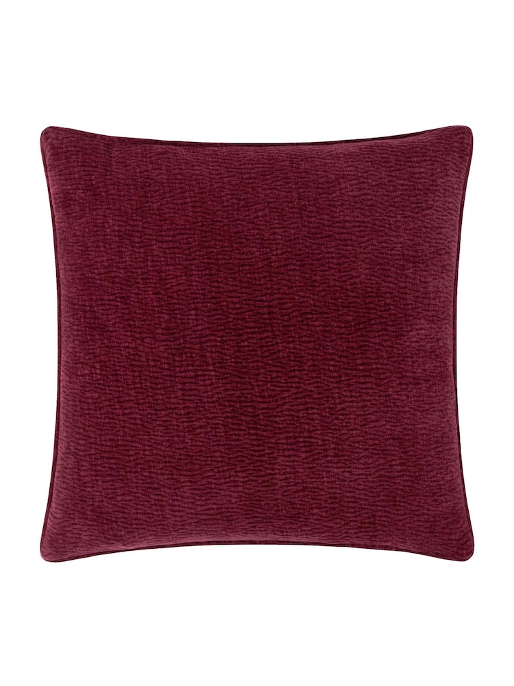 Yard Beetroot Heath Washed Velvet Textured Fibre Filled Cushion - Image 2 of 3 Yard Beetroot Heath Washed Velvet Textured Fibre Filled Cushion - Image 2 of 3