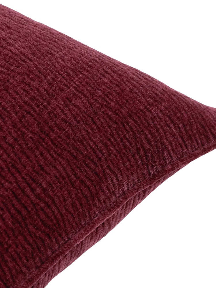 Yard Beetroot Heath Washed Velvet Textured Fibre Filled Cushion - Image 3 of 3 Yard Beetroot Heath Washed Velvet Textured Fibre Filled Cushion - Image 3 of 3