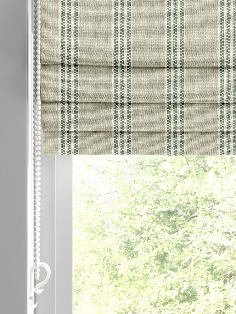 Emily Bond Sage Green George Stripe Made to Measure Roman Blinds - Image 2 of 5