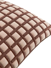 Furn Chocolate Sand Softie Grid Quilted Fibre Filled Cushion - Image 4 of 4