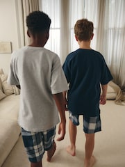 Sivo-modre - karirast; s karirastim vzorcem Tkana pižama 2 Pack (1.5-16yrs) - Slika 3 iz 7