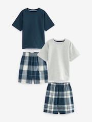 Sivo-modre - karirast; s karirastim vzorcem Tkana pižama 2 Pack (1.5-16yrs) - Slika 4 iz 7