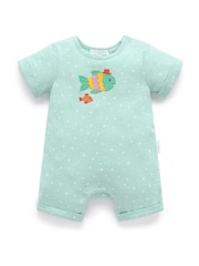Purebaby Blue Fancy Fish Growsuit Rompersuit - Image 2 of 5