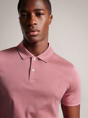 Ted Baker Pink Slim Zeiter Soft Touch Polo Shirt - Image 4 of 5