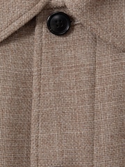 Reiss Mocha Cart Wool Blend Button-Through Overshirt - Image 6 of 6