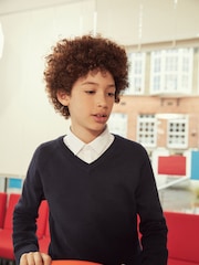 Black Knitted V-Neck School Jumper (3-18yrs) - Image 3 of 4