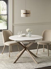 White Bronx 4 to 6 Seater Extending Round Dining Table - Image 1 of 10