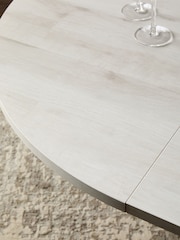 White Bronx 4 to 6 Seater Extending Round Dining Table - Image 6 of 10