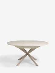 White Bronx 4 to 6 Seater Extending Round Dining Table - Image 7 of 10