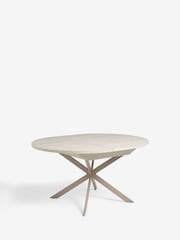 White Bronx 4 to 6 Seater Extending Round Dining Table - Image 8 of 10