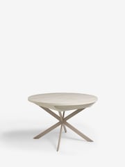 White Bronx 4 to 6 Seater Extending Round Dining Table - Image 9 of 10