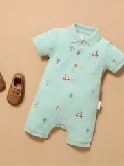 Purebaby Blue Cancun Polo Rompersuit - Image 1 of 5
