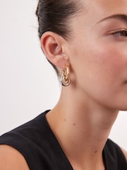 Gold Tone/Silver Tone Chunky Hoop Earrings - Image 5 of 6