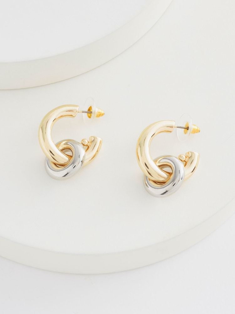 Gold Tone/Silver Tone Chunky Hoop Earrings - Image 6 of 6
