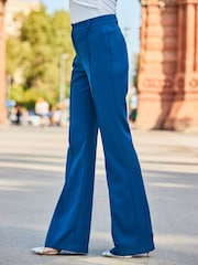 Sosandar Blue Pintuck Flare Trousers - Image 4 of 5