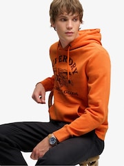 Superdry Orange Outdoor Icon Hoodie - Image 5 of 7