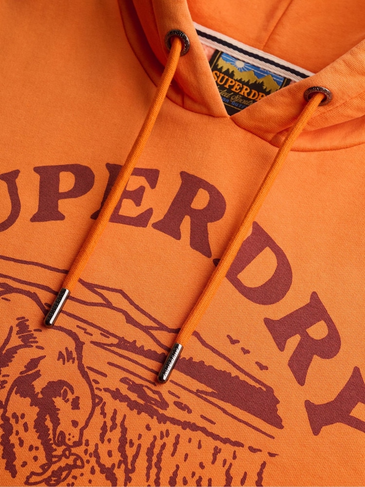 Superdry Orange Outdoor Icon Hoodie - Image 7 of 7 Superdry Orange Outdoor Icon Hoodie - Image 7 of 7