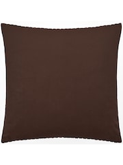 Paoletti Chocolate Savoy Stripe Velvet Fibre Filled Cushion - Image 3 of 4