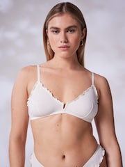 self. Cream Crinkle Non Wire Bralette - Image 2 of 9
