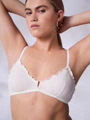 self. Cream Crinkle Non Wire Bralette - Image 5 of 9
