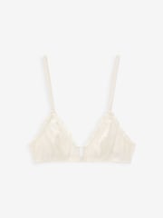 self. Cream Crinkle Non Wire Bralette - Image 7 of 9