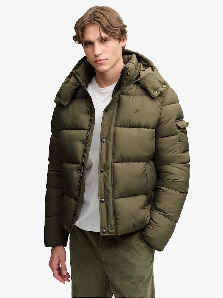 Superdry Olive Green Premium Ripstop Puffer Jacket - Image 1 of 7