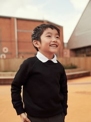 Black 1 Pack Crew Neck School Sweater (3-16yrs) - Image 1 of 4