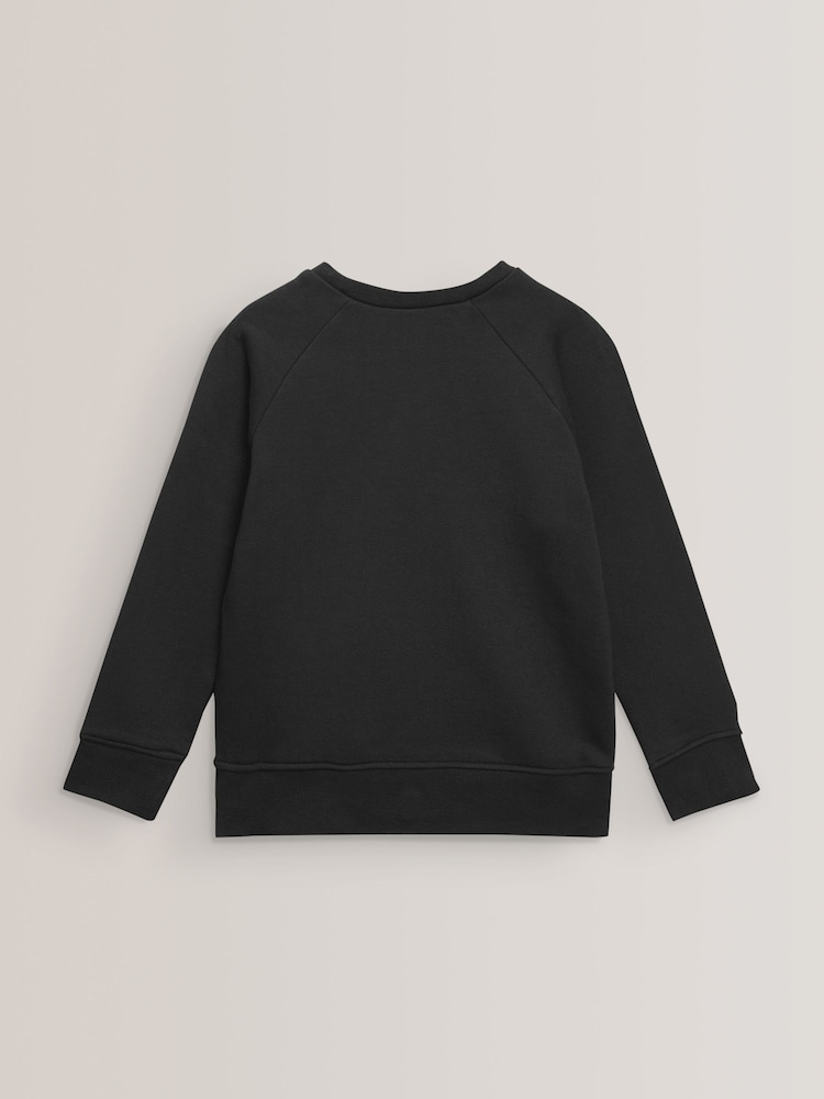 Black Crew Neck School Sweater (3-16yrs) - Image 3 of 4