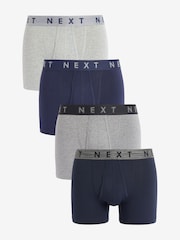 Blue/Grey Modal Signature A-Front Boxers 4 Pack - Image 1 of 6