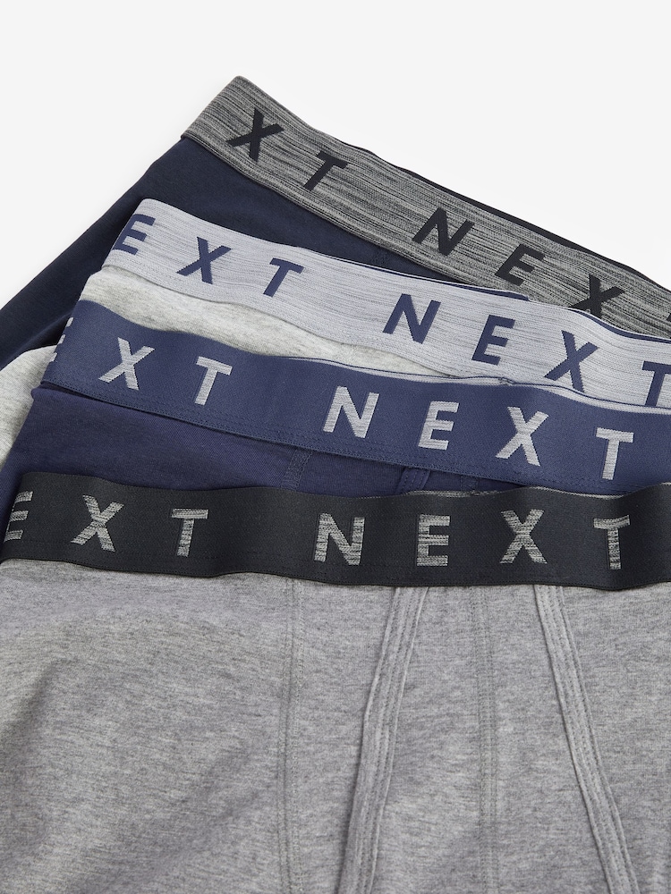 Blue/Grey Modal Signature A-Front Boxers 4 Pack - Image 6 of 6