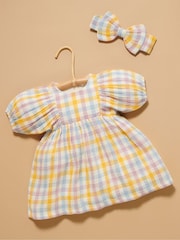 Purebaby Pink Check Gathered Dress - Image 1 of 5