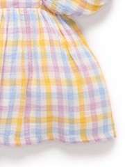 Purebaby Pink Check Gathered Dress - Image 5 of 5