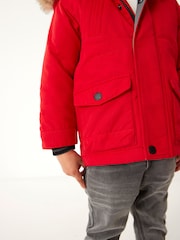 Red Shower Resistant Faux Fur Parka Coat (3mths-7yrs) - Image 5 of 8