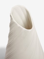 White Pleated Ceramic Extra Large Vase - Image 5 of 5