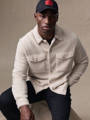 HUGO Natural Teddy Fleece Overshirt - Image 1 of 7