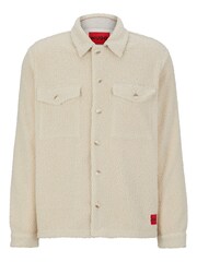 HUGO Natural Teddy Fleece Overshirt - Image 2 of 7