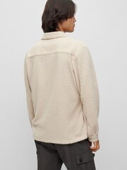HUGO Natural Teddy Fleece Overshirt - Image 3 of 7