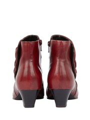 Lotus Red Leather Ankle Boots - Image 3 of 4