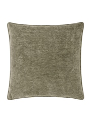 Yard Eucalyptus Heath Washed Velvet Textured Fibre Filled Cushion - Image 2 of 3
