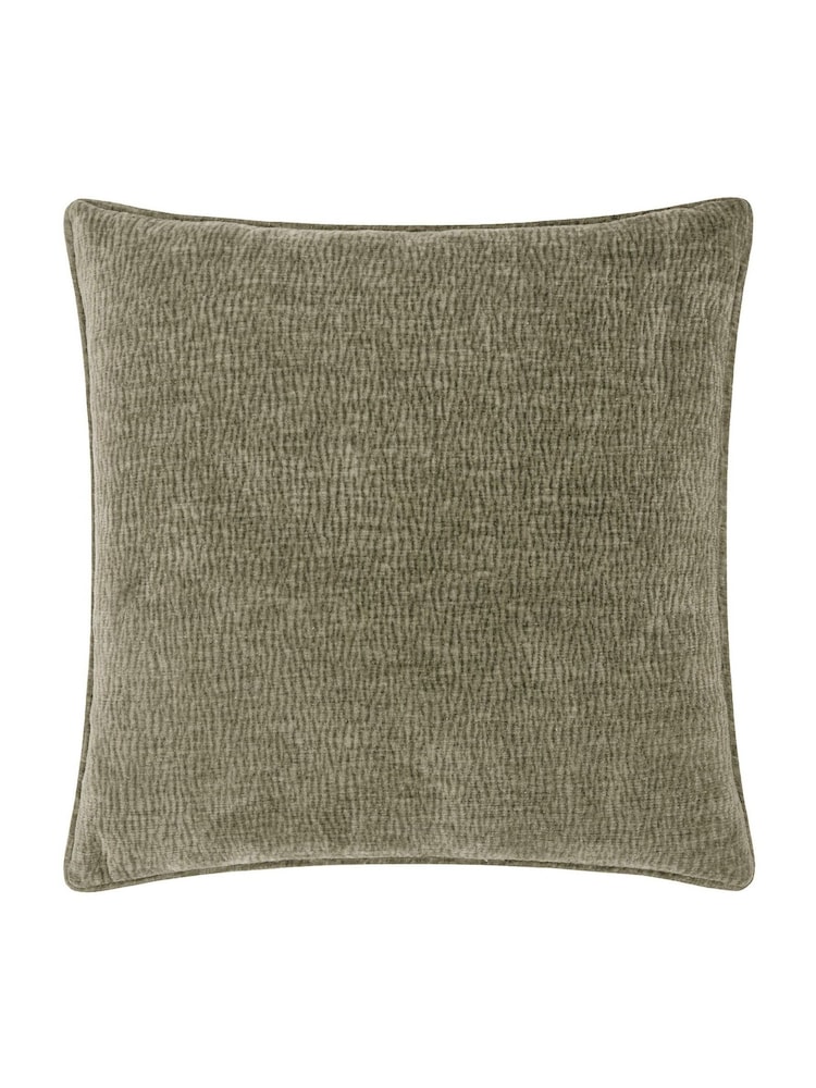 Yard Eucalyptus Heath Washed Velvet Textured Fibre Filled Cushion - Image 2 of 3 Yard Eucalyptus Heath Washed Velvet Textured Fibre Filled Cushion - Image 2 of 3