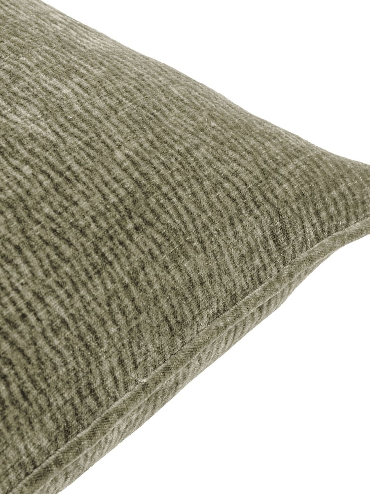 Yard Eucalyptus Heath Washed Velvet Textured Fibre Filled Cushion - Image 3 of 3 Yard Eucalyptus Heath Washed Velvet Textured Fibre Filled Cushion - Image 3 of 3