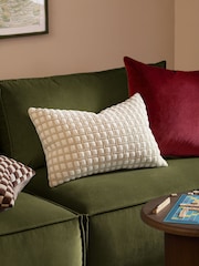 Furn Natural Softie Grid Quilted Fibre Filled Cushion - Image 1 of 4