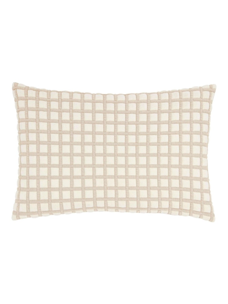 Furn Natural Softie Grid Quilted Fibre Filled Cushion - Image 2 of 4