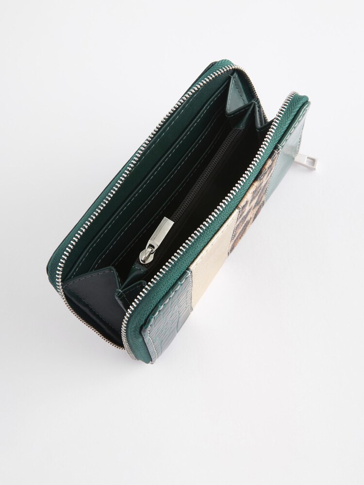 Green Spliced Midi Zip Purse - Image 5 of 5