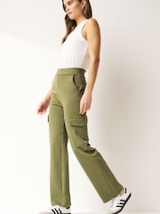 Khaki Green Ponte Utility Cargo Trousers - Image 2 of 6