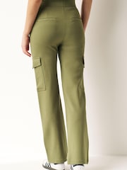 Khaki Green Ponte Utility Cargo Trousers - Image 3 of 6