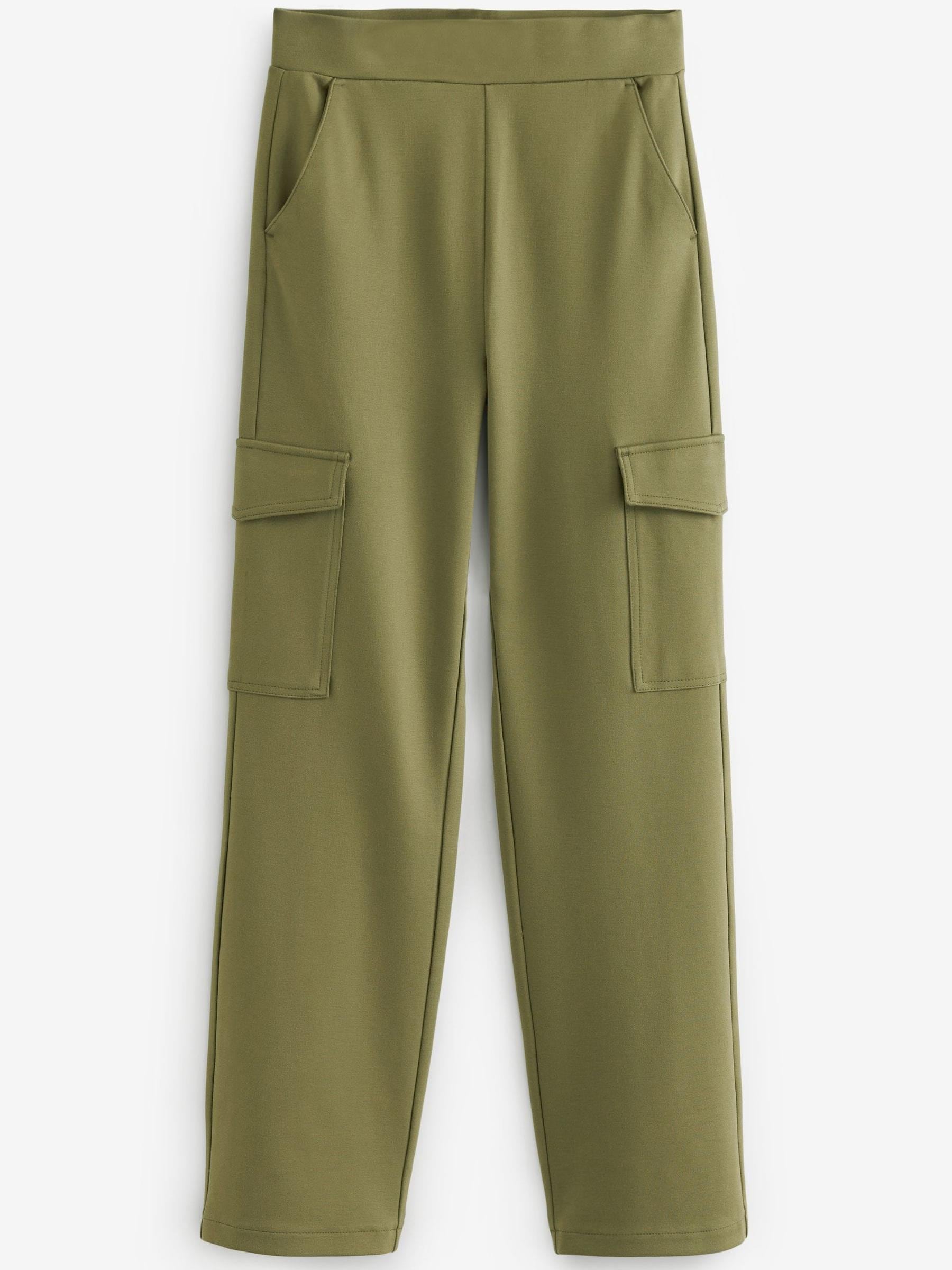 Buy Khaki Green Ponte Utility Cargo Trousers from Next Luxembourg