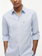 Tommy Hilfiger Blue Regular Fit Stripe Oxford Shirt - Image 6 of 7